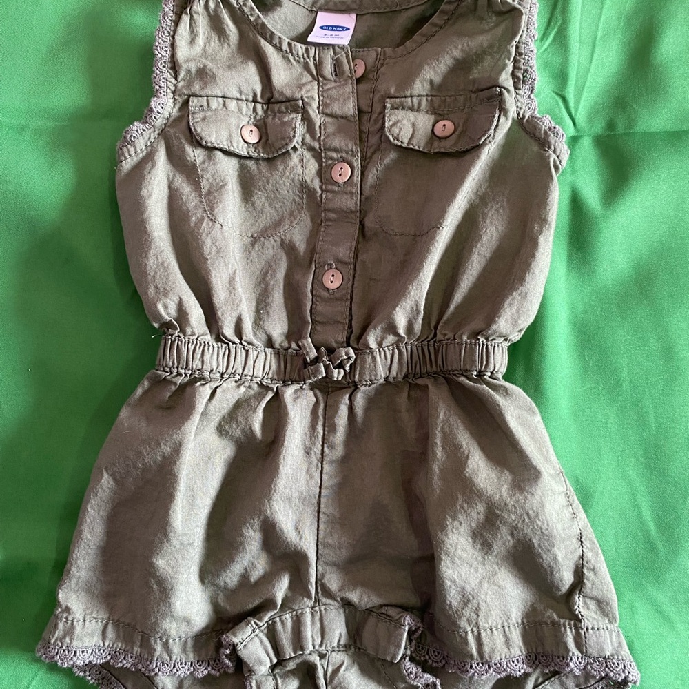 Olive Green Kids Romper by Old Navy